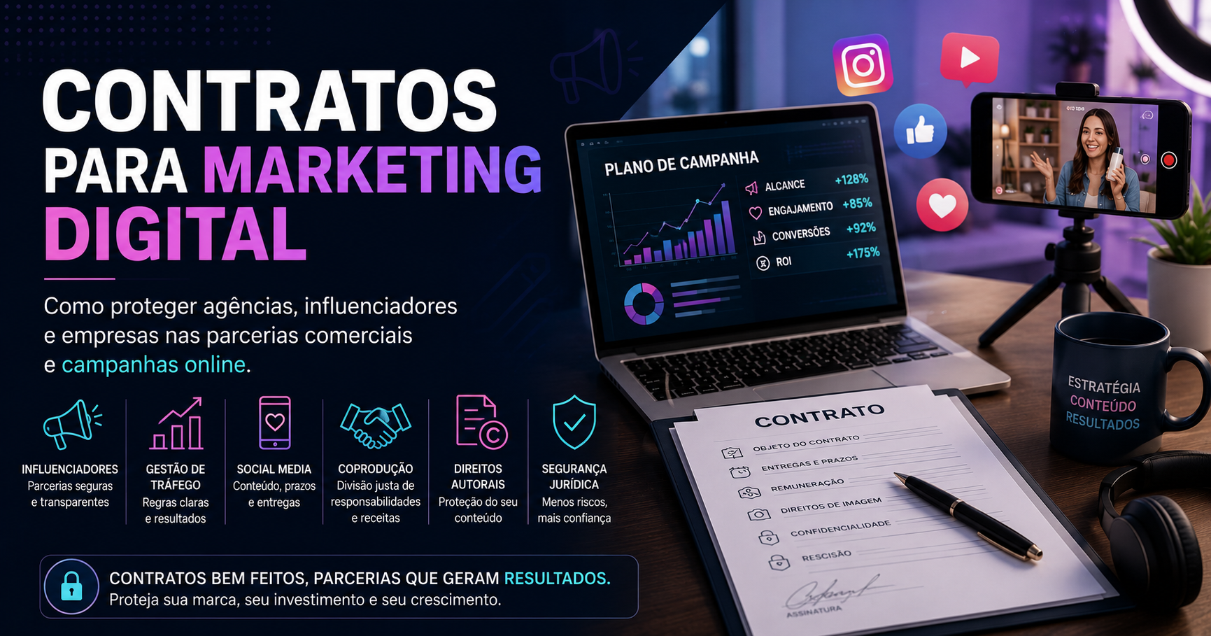 Contratos para Marketing Digital: Como Proteger Agências, Influenciadores e Empresas nas Parcerias Comerciais