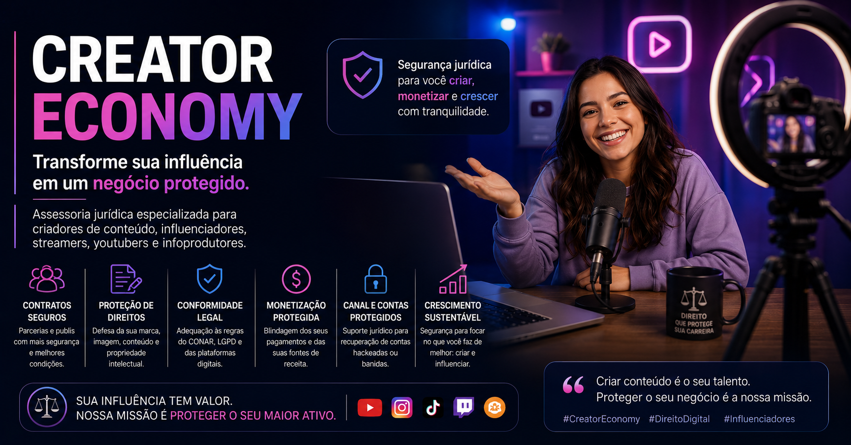 Creator Economy: Como Influenciadores e Criadores de Conteúdo Podem Proteger seu Negócio com Segurança Jurídica