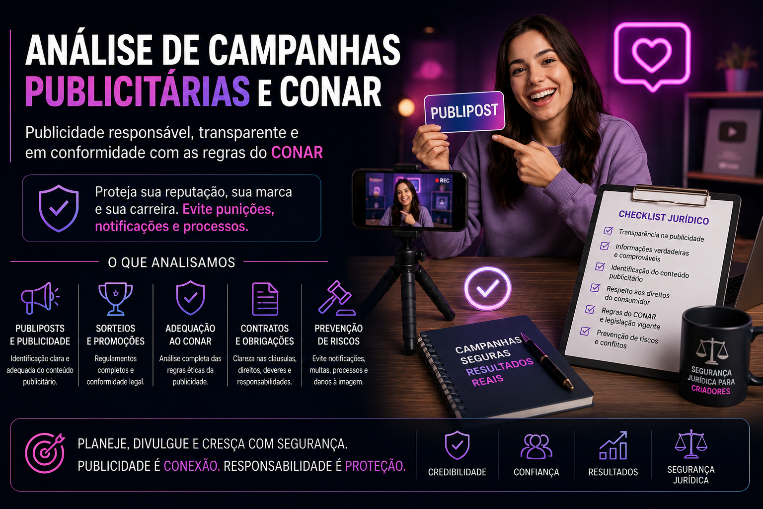 Análise de Campanhas Publicitárias e CONAR: Como Evitar Problemas Jurídicos em Publiposts, Sorteios e Publicidade Digital