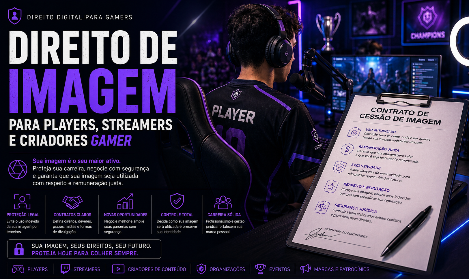 Direito de Imagem para Players, Streamers e Criadores Gamer: Como Proteger sua Carreira no Mercado Digital